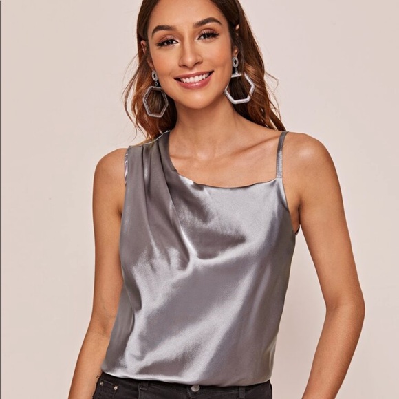 Asymmetrical satin top - Picture 6 of 6